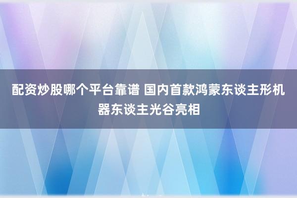 配资炒股哪个平台靠谱 国内首款鸿蒙东谈主形机器东谈主光谷亮相