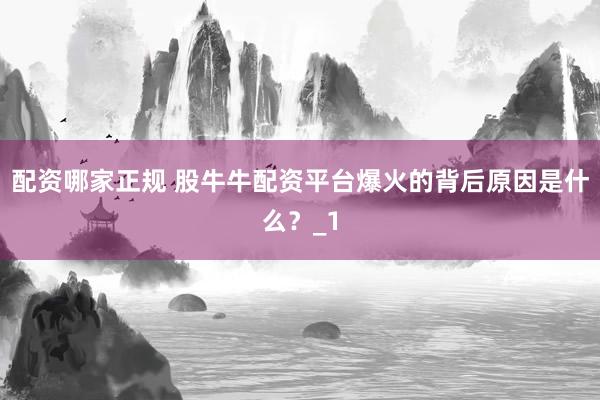 配资哪家正规 股牛牛配资平台爆火的背后原因是什么？_1
